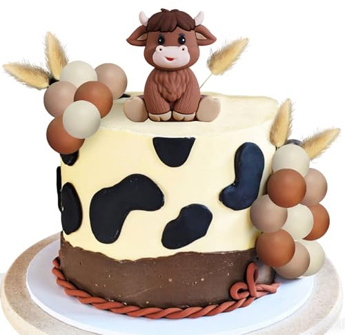 Hochlandkuh Tortendekorationen Tortenaufleger Hochlandkuh Partygeschenke Für Highland Cow Babyshower Party Geburtstag Party Zubehör Geburtstagsparty Dekoration