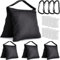 4 Stück Sandsäcke, 59cm*27cm Gewichtssack für Lichtstative Foto- und Videoausrüstung Gewichtssäcke, Maximale Belastung 9kg, Schwarz Sandsack Beschwerung für Reflektoren, Softboxen und Fotostudio