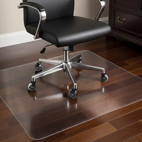 COSYLAND Protector de Suelo para Silla con Ruedas, Alfombra Transparente con Textura Antiarrayado 100 x 120 cm, Tapete de PVC para Silla de Oficina, Parquet, Escritorio o Gaming