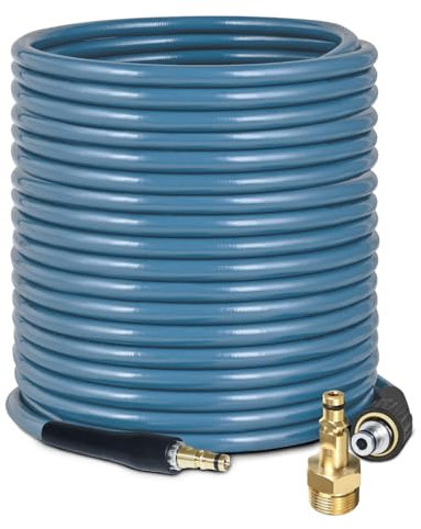 OHAYORI Profi Hochdruckreiniger-Schlauch für Karcher K2 K3 K4 K5 K7, 15M Hochdruckschlauch mit Schnellkupplung & M22 14mm Adapter, 3600PSI Hochdruck-Verlängerungsschlauch für Reinigungsanwendungen