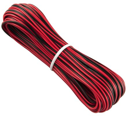URCIANOW Fil Électrique 22 AWG 2 Fils 0,2mm² Rouge Noir 15m UL2468 | Câble d'Extension 2x0,2mm², Parfait pour Rallonges LED, Installations Domestiques et Projets DIY