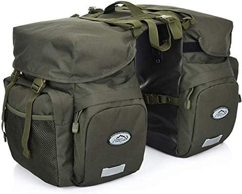 Oyh Fahrradtasche Paier, Gepäckträger Fahrradtasche 50 L Fahrradtasche Gepäckträgertasche Verstellbare wasserdichte Fahrradtasche Mit Großer Kapazität 600d T, Army Green, 53 * 33 * 35 cm