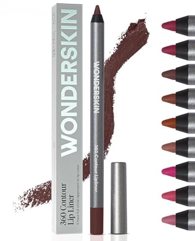 Wonderskin Lipliner Pencil - 360 Contour Lipliner, Longwear, Waterproof | Waterproof cocoa lip liner, longwear formula glides on smoothly for precise definition and all-day lip contour.