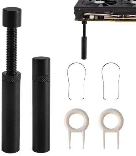 1 Stück Grafikkartenhalterung GPU Halterung, höhenverstellbar (74-120 mm), Kommt mit 2 Schaftabziehern und weißem Schlüsselabzieher, Aluminiumlegierung Grafikkartenbasis mit Magnet