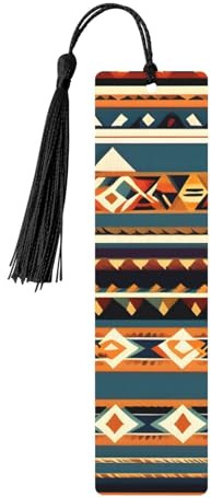Künstlerisches Lesezeichen-Set für Frauen, Quaste aus Holz, mit Indianer-Muster, Lernzubehör, 5 Stück