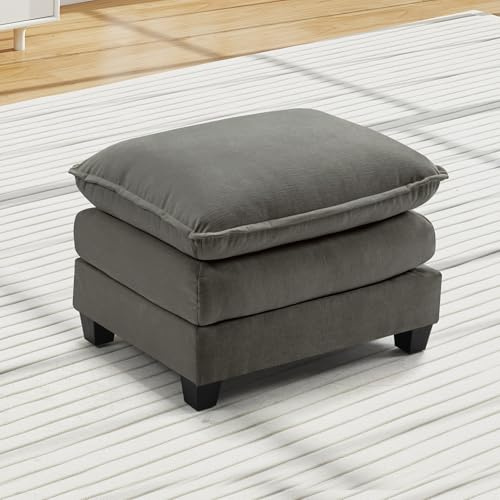 Urhanherry Ottomane für modulares Cloud Sofa Couch, Chenille Sofahocker für Wohnung, Wohnzimmer und Schlafzimmer, Dunkelgrau