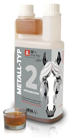 VEYA® by STRÖH Metall-TYP 2 Immunsystem Liquid für Pferde (1L) • Mit Vitaminen & Spurenelementen zur Unterstützung der Abwehrkräfte • Made in Germany