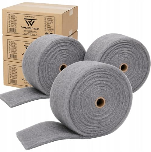 Stahlwolle 1kg (2x500g) Grad 0000 – Poliervlies Metall Holz Glas WOOLTEC | Besonders feine Oberflächenbearbeitung für empfindliche Materialien