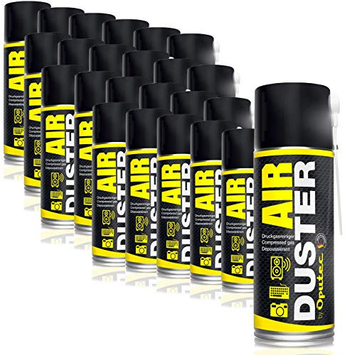 24x400ml Oputec Air Duster Tastatur Reiniger - Druckluftspray Druckgasreiniger