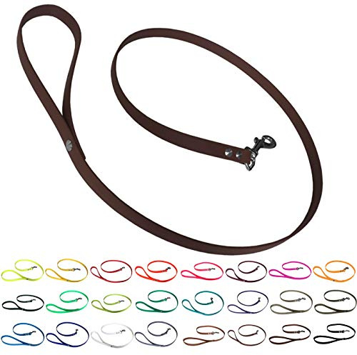 bio-leine Führleine Hundeleine mit Handschlaufe aus Biothane, 19mm breit, schmutz- und wasserabweisend, Leine für Hunde, 1,20 m Dunkelbraun