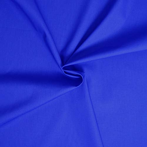designers-factory Popeline Stoff aus 100% Baumwolle - Erhältlich in über 20 Farben - Verkauft nach Stücken - Baumwollstoff uni (1m x 1m46, Königsblau)