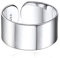 ChicSilver hochwertige Silberring gebürstet Ringe 10mm Breit verstellbare Offene Ring massive Ring für mama und Papa