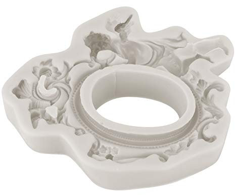 Marco de fotos de ángel europeo DIY Molde de silicona Cocina Fondant Molde de chocolate Pastel Hornear Decoración Herramienta(#2)