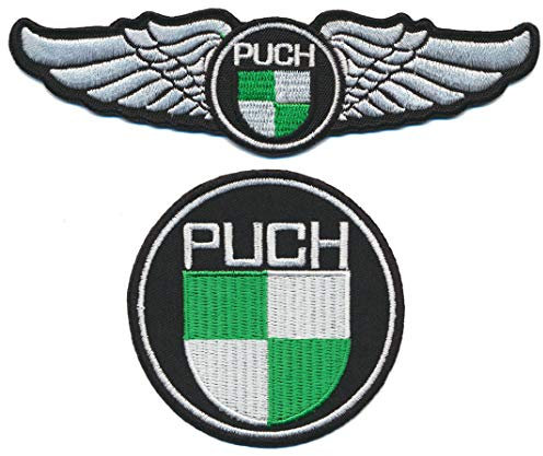 Puch Aufnäher Patches Bügelbild 2 Stück Mofa Mokick Motorrad Österreich