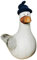 Land-Haus-Shop Möwe mit Strickmütze Dekofigur Hinnerk Keramik Maritim Vogel Meer Küste Strand (mittel 14cm hoch)