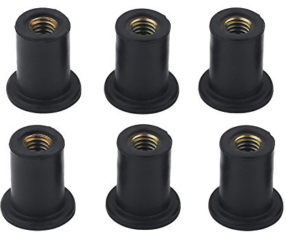 VGEBY 6pc M4 Gummi Wellmuttern Windschutzscheibenschrauben für Motorräder Kajak Kanu Boote Gummi Wellmuttern Gummimutter M4 Gummimutter