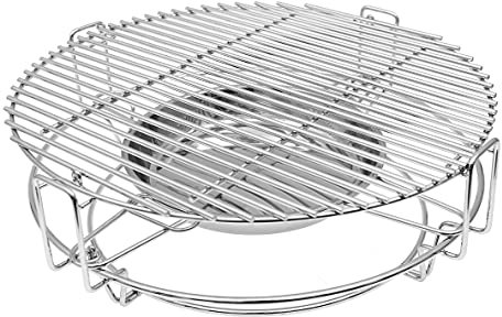 EasiBBQ 18-inch Round Stainless Steel Cooking System Multi-Level Flexible Cooking Racks for Large Big Green Egg, Kamado Joe Classic, Vision Ceramic Grills
