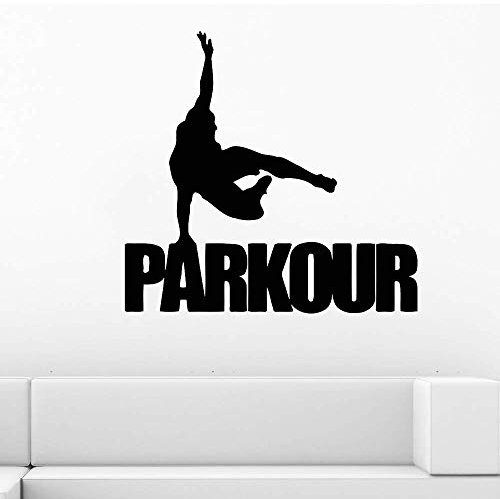 Parkour Wandtattoo Straße Traceur Sport Vinyl Aufkleber Fitnessstudio Poster Art Deco Wandbild Teen Boy Schlafzimmer Coole Dekoration Aufkleber 44X42Cm