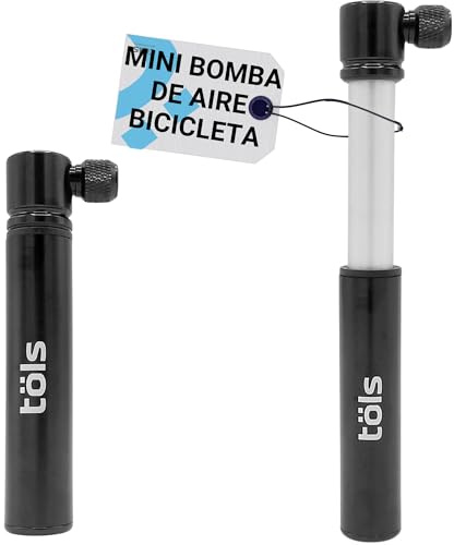TÖLS Mini-Fahrradpumpe, Fahrradpumpe, 115 PSI, 8 bar, tragbar, manuelle Luftpumpe, MTB-Zubehör, pannensicher, Fahrradreifen