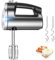 Hand Mixers for Baking, Electric Whisk 300W with 6 Speeds and Scratch-Resistant Housing, include 2 Stainless Steel Beaters and 2 Dough Hooks, Turbo Boost/Ejection Button