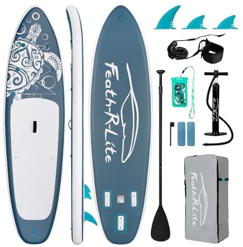 FEATH-R-LITE Inflatable Stand Up Paddle Board with Beginner SUP Accessories