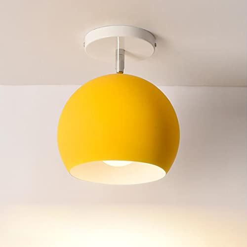 Deckenleuchte Modern Flur Lampe Bunt Macaron-Stil E27 Korridor Deckenlampe Kreativ Verstellbar Schirm LED Beleuchtung für Wohnzimmer, Balkon, Küche, Arbeitszimmer, Deckenstrahler, 15*18cm (gelb)