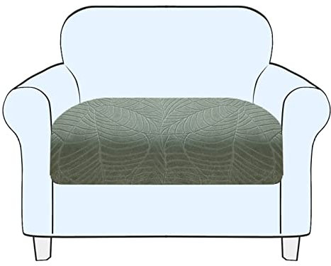 SHUOJIA Sofa Sitzkissenbezug, Sofa Sitzkissenbezug Stretch,Husse Überzug Bezug Für Sofa Sitzkissen, rutschfest Stoff Europäisches Muster (Green,1-Seater)
