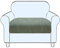 SHUOJIA Sofa Sitzkissenbezug, Sofa Sitzkissenbezug Stretch,Husse Überzug Bezug Für Sofa Sitzkissen, rutschfest Stoff Europäisches Muster (Green,1-Seater)