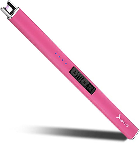SUPRUS Mechero luminoso que brilla en la oscuridad, encendedor eléctrico, encendedor de velas, recargable, USB, con candado de seguridad, plasma sin llama resistente al viento, para parrilla de velas