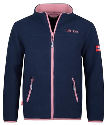 Trollkids Girls Oppdal Jacket XT 128, Navy/Mauve