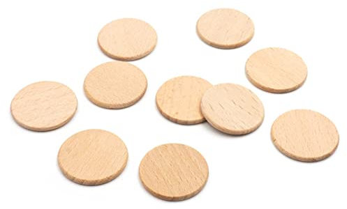 runde Plättchen aus Buchenholz 30mm 10 Stück bastle, gestalte und Stelle einzigartige Accessoires her für große Kinder und Erwachsene