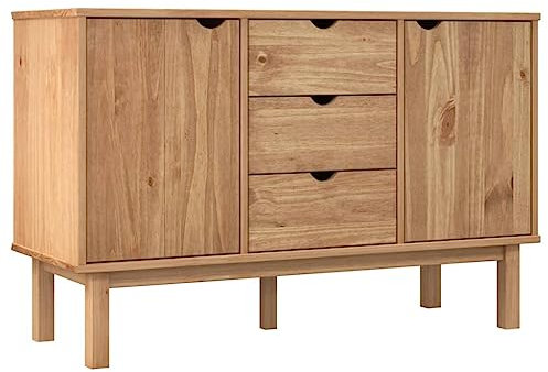 vidaXL Aparador Auxiliar Armario Mueble Almacenamiento Dormitorio Salón Comedor Sala de Estar Habitación Decoración de Madera Maciza de Pino