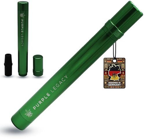 PURPLE LEGACY Geruchssichere Hülle aus Aluminium - Wasserdichte Aufbewahrungsröhre für Rollwaren, 138mm Lang - 3-Teiliges Set