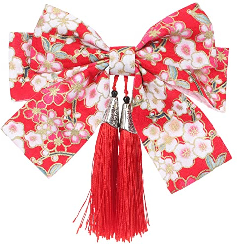 Rote Haarspange Quaste Haarnadel Antike Bowknot Clip Im Japanischen Stil Quaste Design Haarspange Japanische Haarschmuck