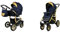 BabyLux Gold Lux 2-in-1 Baby Kinderwagen Tief und Kinderwagen mit Zubehör Verstellbar und faltbar Aluminium Konstruktion Wasserdicht Nicht abnehmbare Räder Shell Gold Frame