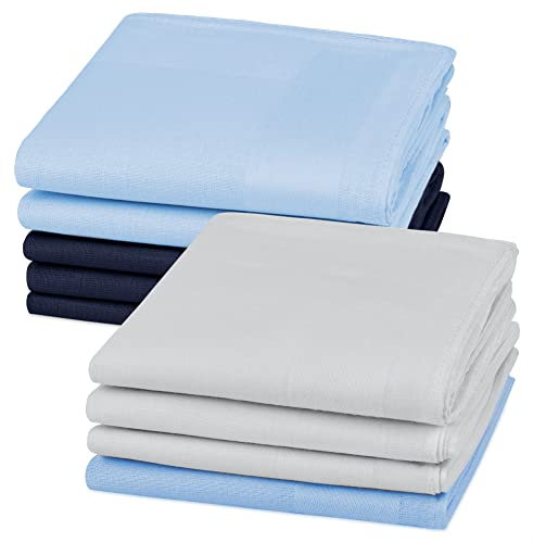 Aomig Taschentücher Stoff, 9 Stück Baumwolle Stofftaschentücher im Set, Traditionelle Taschentücher Herren und Damen Handkerchief, Wiederverwendbar Herrentaschentücher, 40cm x 40cm(D)