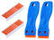Pack of 2 Plastic Scrapers with 200 Plastic Blades, Plastic Scraper for Vinyl Sticker Remove Glass and Window, Adhesive Residue Remover, Adhesive Remover (Blue)