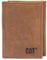 CAT Caterpillar Men's Leather Trifold Wallet with Id Window, Tan, One Size, Leather Trifold Wallet with Id Window