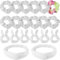 20 Stück Weiße Haargummis Scrunchies für Batik, DIY Baumwollschleife, Haargummis, Elastische Haarbänder Rutschfest Turban, 3 Arten von Partyaktivitäten Haarschmuck für Mädchen und Damen