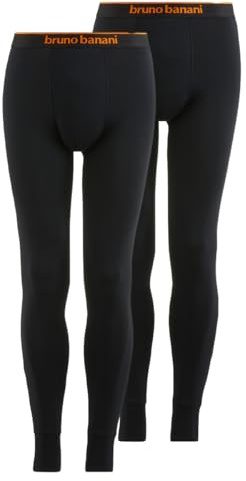 bruno banani - WARM UP - Lange Unterhose - 2er Pack (M Schwarz)