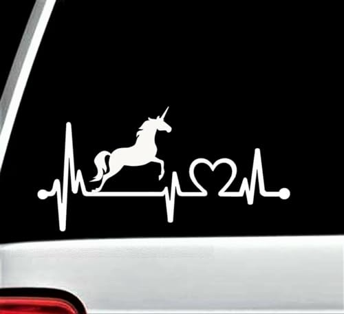 myrockshirt Herzschlag Einhorn 20cm Aufkleber Sticker Autoaufkleber Wandtattoo Profi Qualität UV beständig