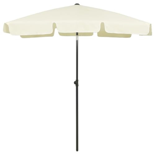Helloshop26 Parasol de Plage Jaune 180 x 120 cm Sable 02_0008395