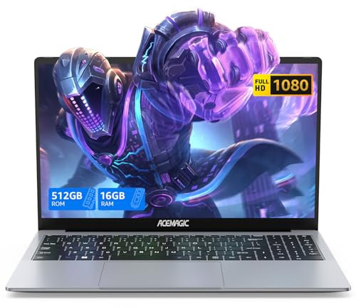 ACEMAGIC Laptop Computer 15.6 inch - Quad-Core Alder Lake N-97 Processor Up to 3.6GHz (Beat N 95) Notebook Laptops, 16GB Ram DDR4 512GB SSD Student Laptop, Support 1080P, TF Card, WiFi, BT5.0