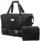 MOSISO Reisetasche für Frauen, Sporttasche Duffel Bag mit Ablagefach für Schuhe, Weekender Übernachten Tragetasche, Workout Gepäck Tote Tasche für Reise Tanz Yoga, Schwarz