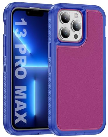Tuvror for iPhone 13 Pro Max Case, Shockproof Dustproof Drop Proof, Military-Grade Protection, Dual Guard Case for iPhone 13 Pro Max (6.7 inch), Rose/Blue