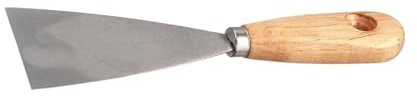 Spatola in acciaio per stuccatore con manico in legno – Attrezzo professionale per stucco, intonaco e rasature pareti | Utensile da muratore per lavori edili e ristrutturazioni (100 mm.)