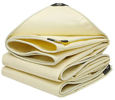 ZDHFFFUK Cubierta de Lona Resistente de Color Beige de 3 x 6 m, Lona Impermeable de PVC de 500 g/㎡ para Refugio contra la Lluvia, Camping, Cubierta de Lona para Exteriores y Piscinas, con Ojales de M