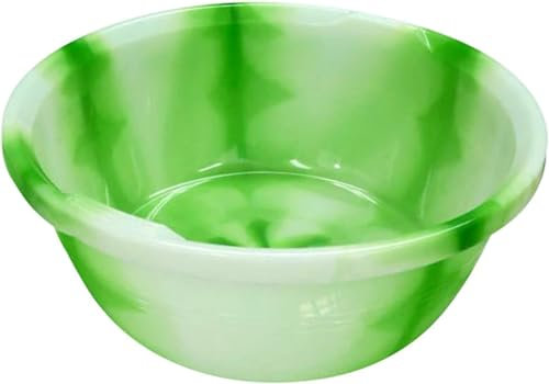 Multipurpose Tie-dye Design Circular Round Plastic Washing Up Bowl Basin Tub, Green (20 INCH)