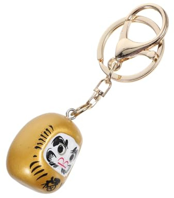 VALICLUD Porte-clés Daruma Décoratif Japonerie Pendentif Paquet Portable Jaune pour Femmes Accessoire Chance et Fortune