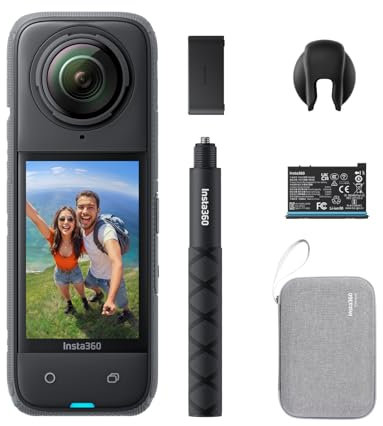 Insta360 X4 Endurance Bundle - 8K Waterproof 360 Action Camera, 4K Wide-Angle Video, Invisible Selfie Stick, Removable Lens Guards, 135 Min Battery Life, AI Editing, No microSD Card
